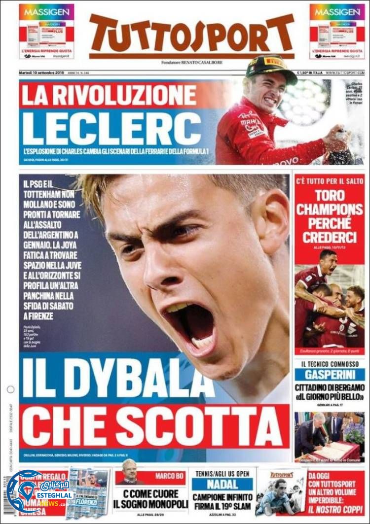 روزنامه ورزشی توتو اسپورت سه شنبه 19 شهریور 1398