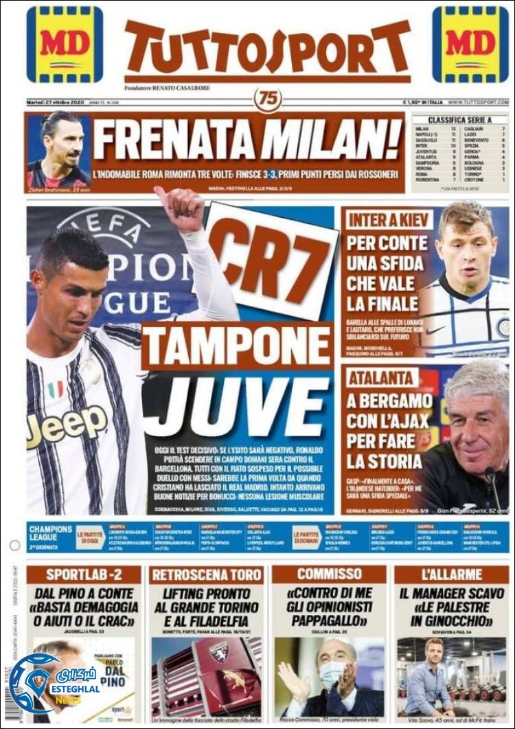 روزنامه ورزشی توتو اسپورت سه شنبه 6 آبان 1399