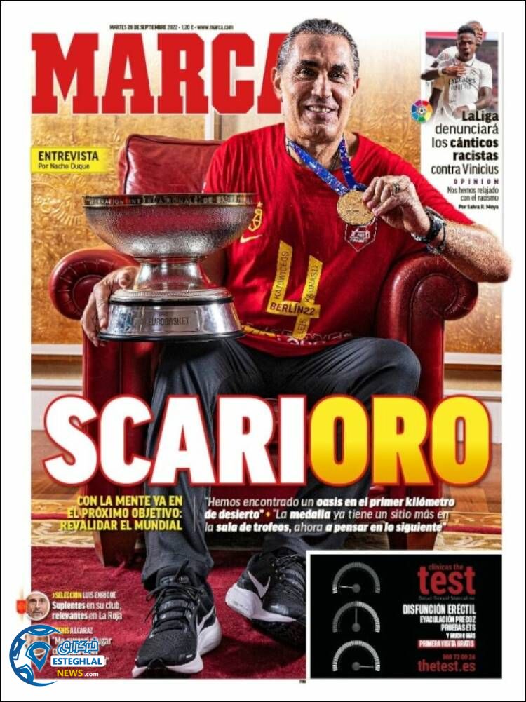 روزنامه ورزشی مارکا سه شنبه 29 شهریور 1401 