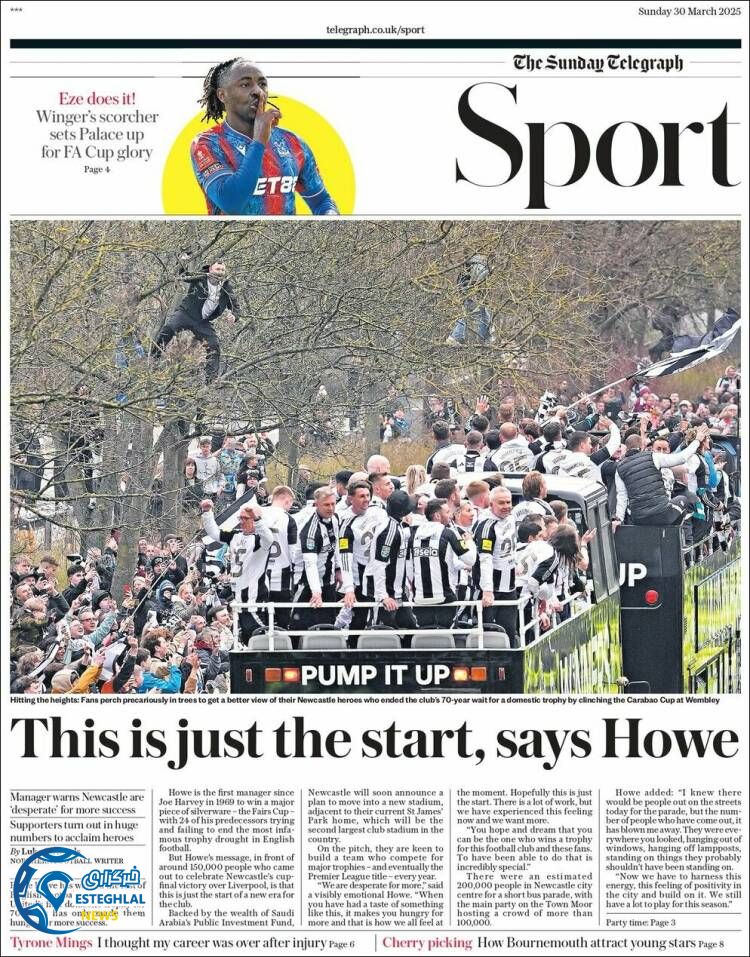 روزنامه  ورزشی تلگراف اسپورت یکشنبه 10 فروردین 1404 