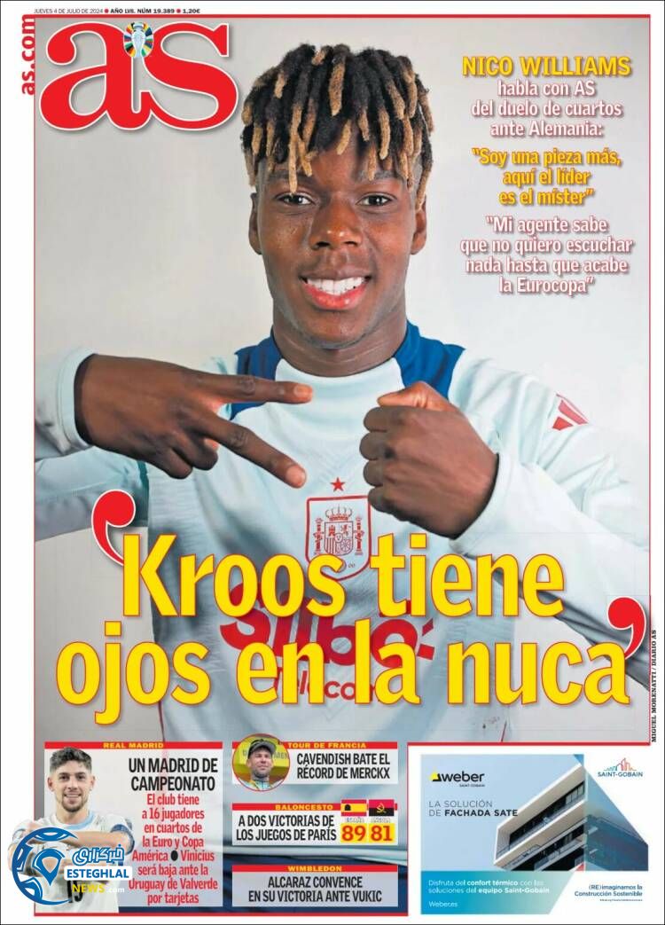 روزنامه  ورزشی آ اس پنجشنبه 14 تیر 1403 