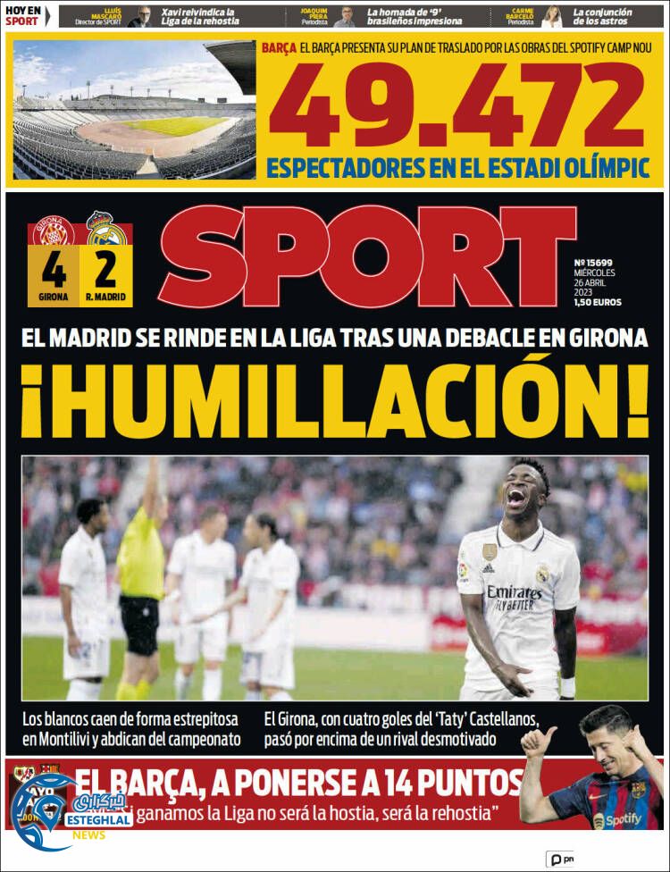 روزنامه ورزشی اسپورت چهارشنبه 6 اردیبهشت 1402 