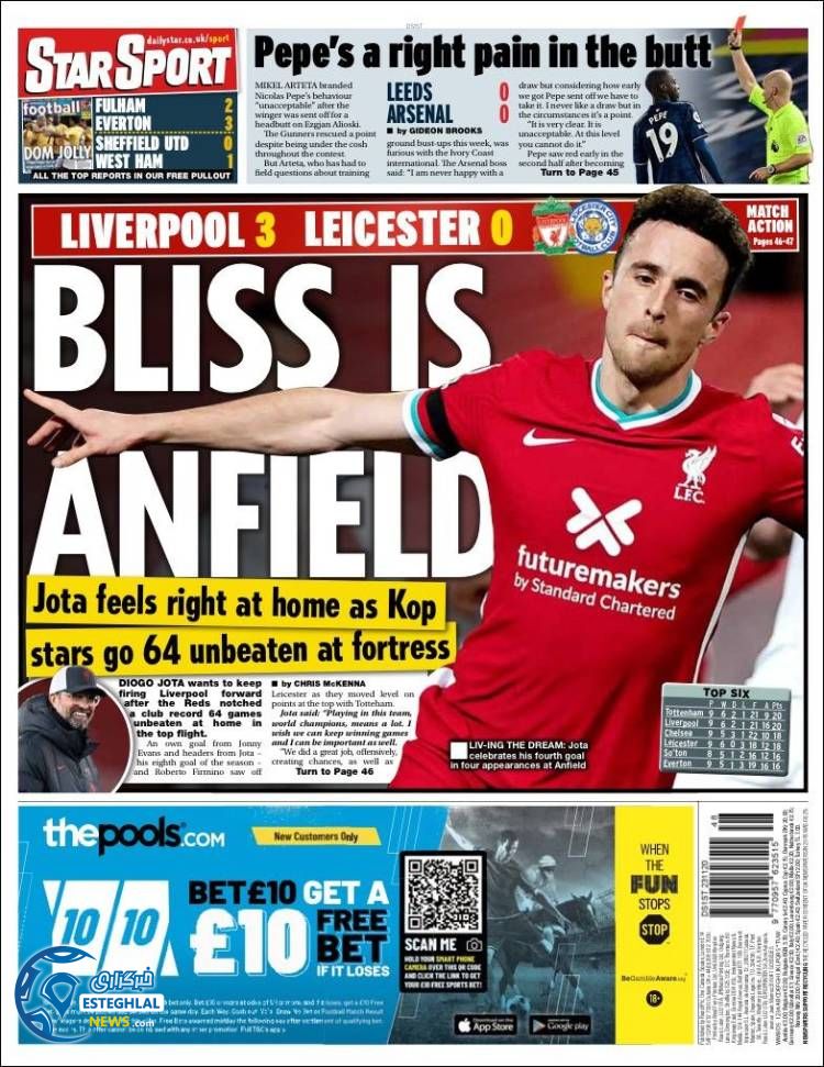 روزنامه ورزشی استار اسپورت دوشنبه 3 آذر 1399