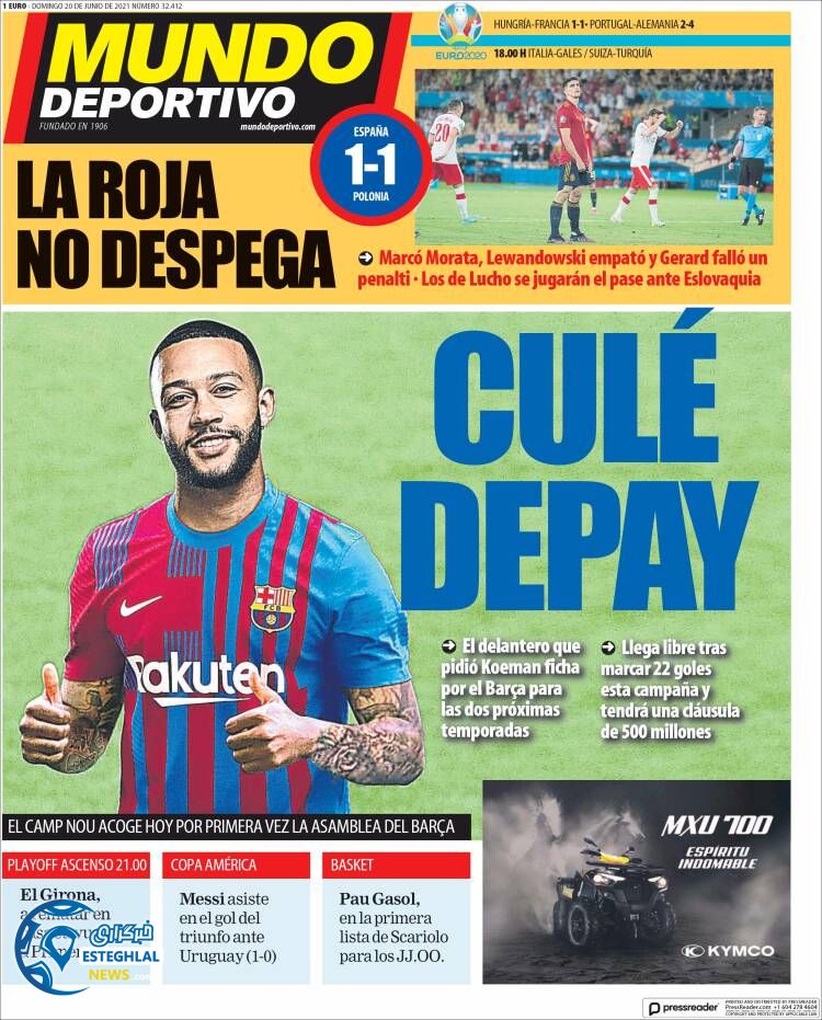 روزنامه ورزشی موندو دپورتیوو یکشنبه 30 خرداد 1400