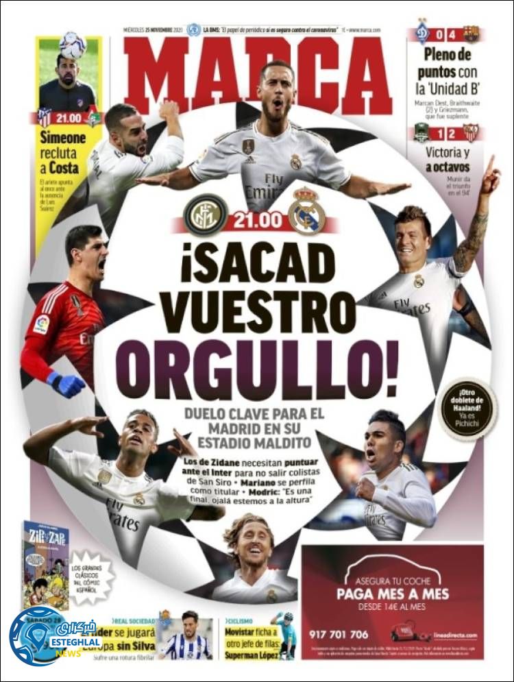 روزنامه ورزشی مارکا چهارشنبه 5 آذر 1399