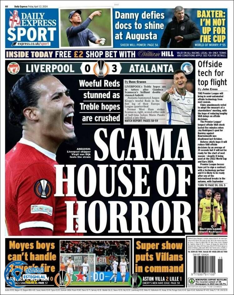 روزنامه ورزشی اکسپرس  اسپورت جمعه 24 فروردین 1403 