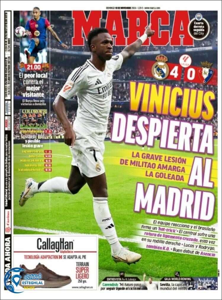 روزنامه ورزشی مارکا یکشنبه 20 آبان 1403 