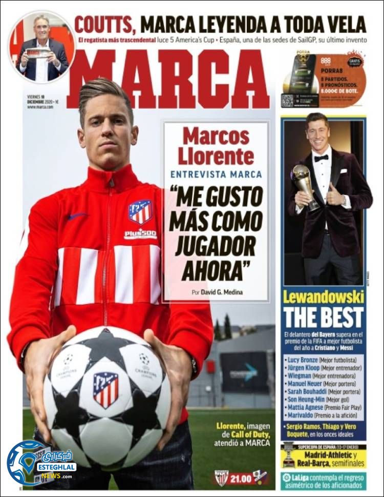 روزنامه ورزشی مارکا جمعه 28 آذر 1399