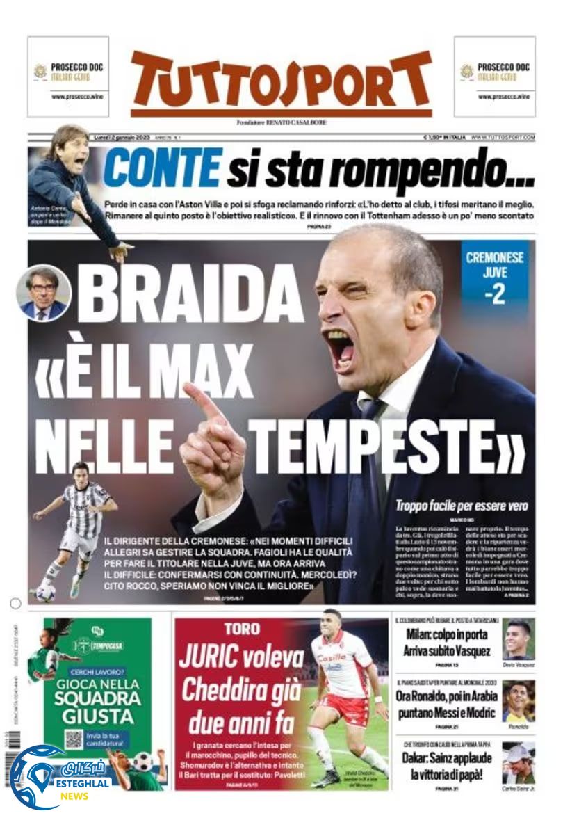 روزنامه ورزشی توتو اسپورت دوشنبه 12 دی 1401 