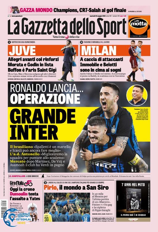 روزنامه گاتزتا دلو اسپورت سه شنبه 1 خرداد 1397  