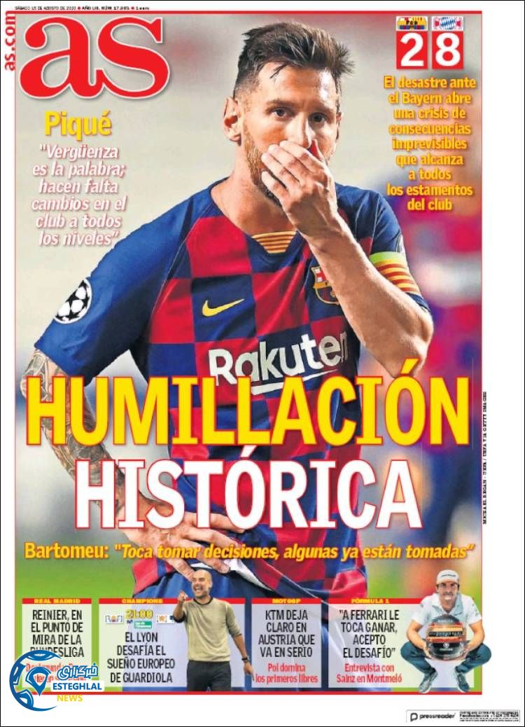 روزنامه ورزشی آاس شنبه 25 مرداد 1399