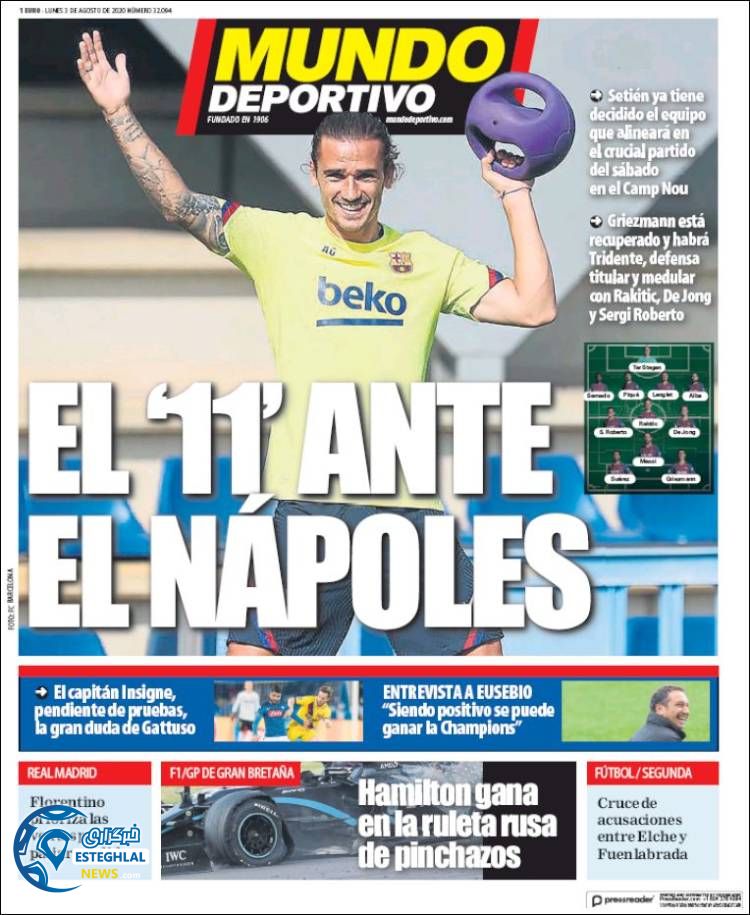 روزنامه ورزشی موندو دپورتیوو دوشنبه 13 مرداد 1399