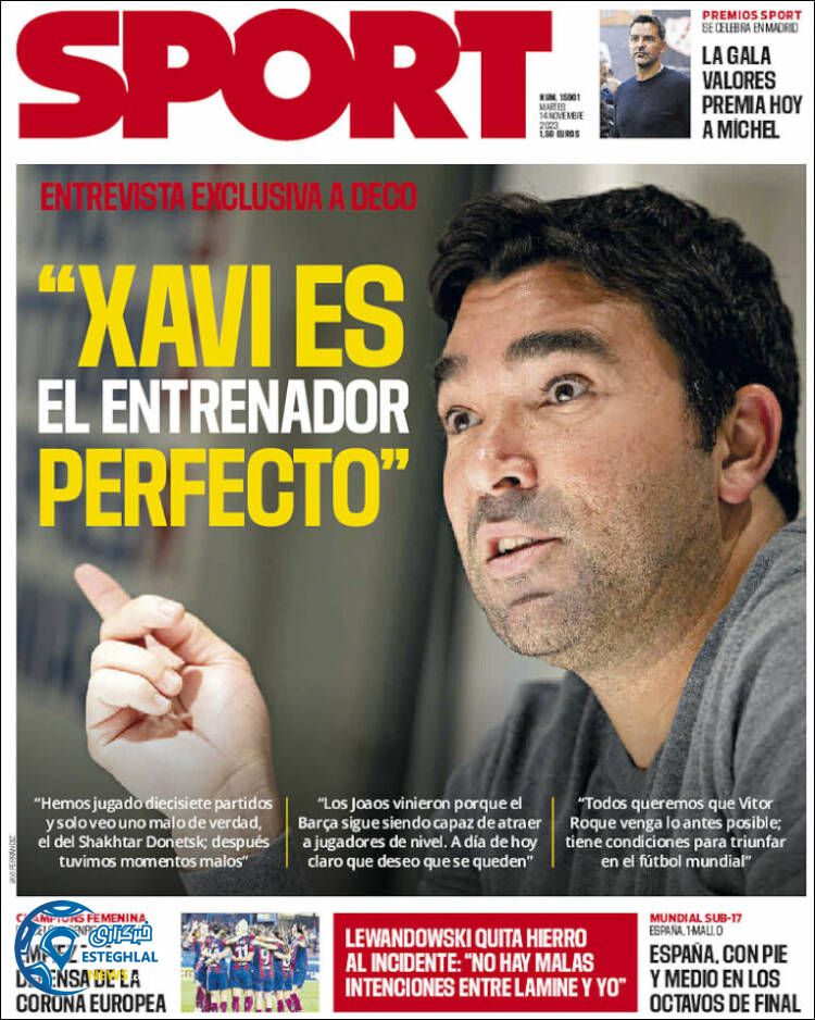 روزنامه ورزشی اسپورت سه شنبه 23 آبان 1402