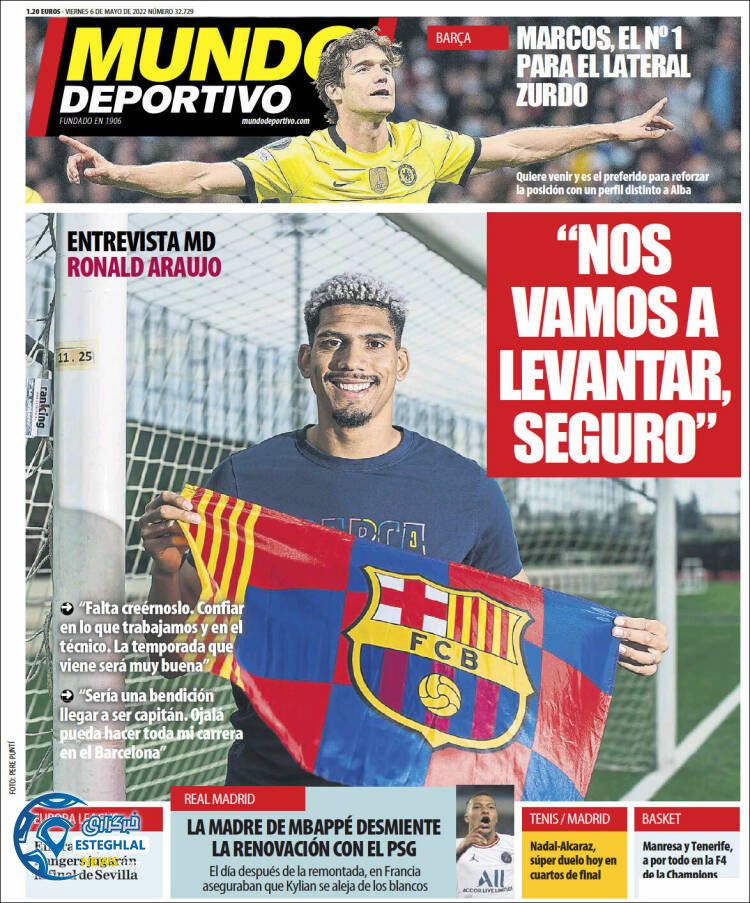 روزنامه ورزشی موندو دپورتیوو جمعه 16 اردیبهشت 1401