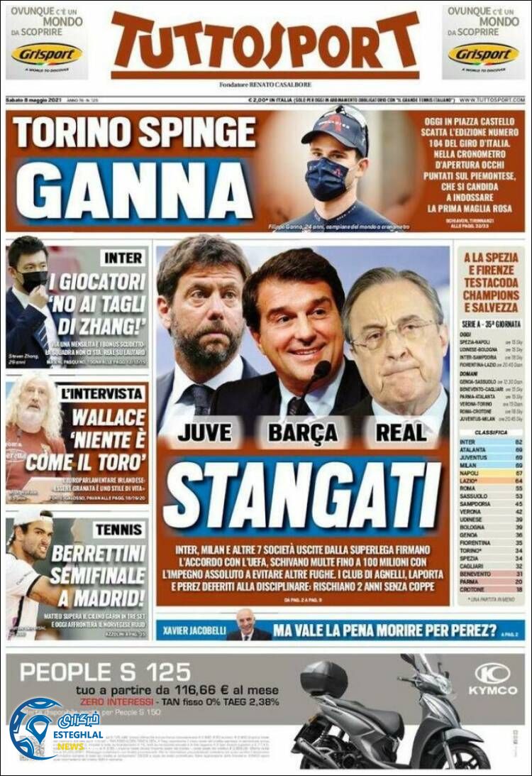 روزنامه ورزشی توتو اسپورت شنبه 18 اردیبهشت 1400