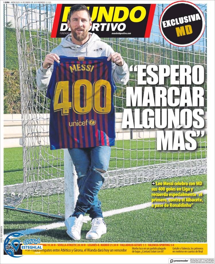 روزنامه ورزشی موندو دپورتیوو چهارشنبه 26 دی 1397