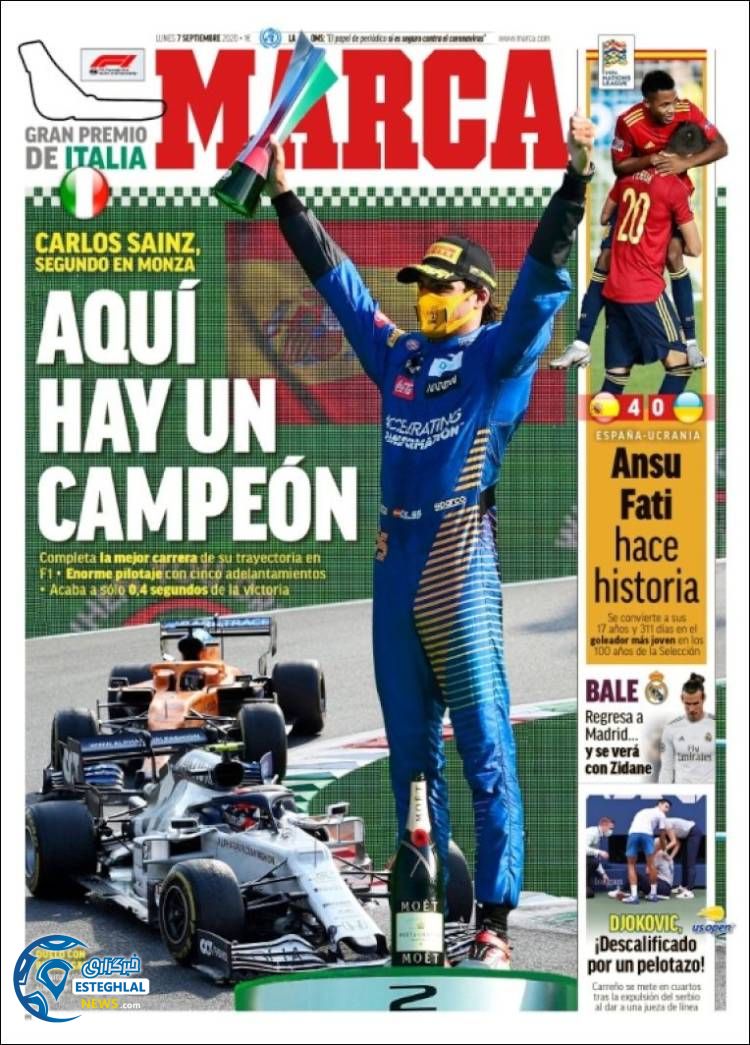 روزنامه ورزشی مارکا دوشنبه 17 شهریور 1399