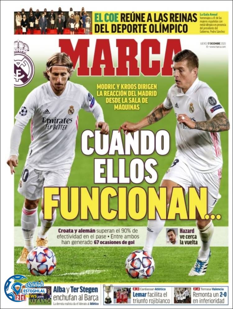 روزنامه ورزشی مارکا پنجشنبه 27 آذر 1399