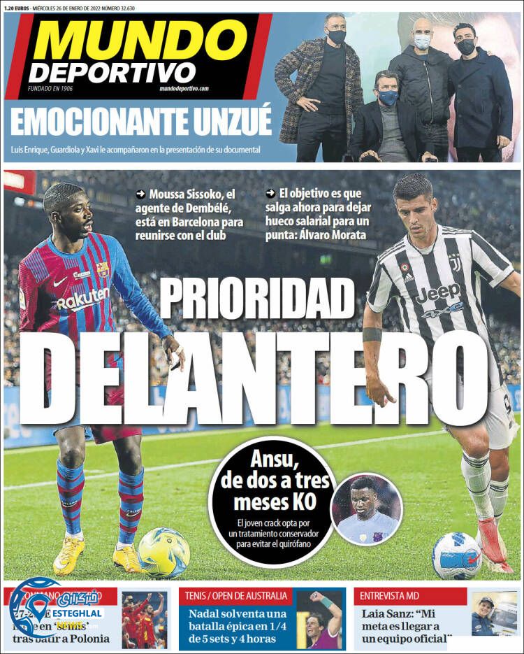 روزنامه ورزشی موندو دپورتیوو چهارشنبه 6 بهمن 1400