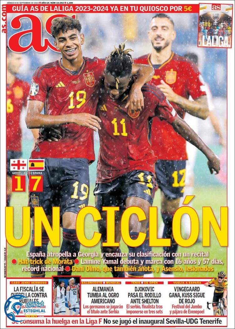 روزنامه ورزشی آ اس شنبه 18 شهریور 1402