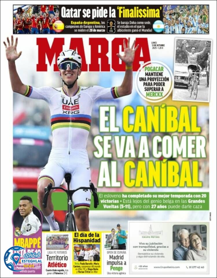 روزنامه ورزشی مارکا  دوشنبه 21 مهر 1404  