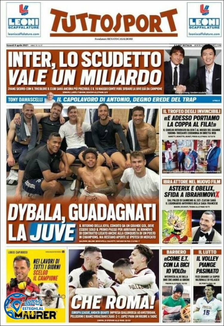 روزنامه ورزشی توتو اسپورت جمعه 20 فروردین 1400