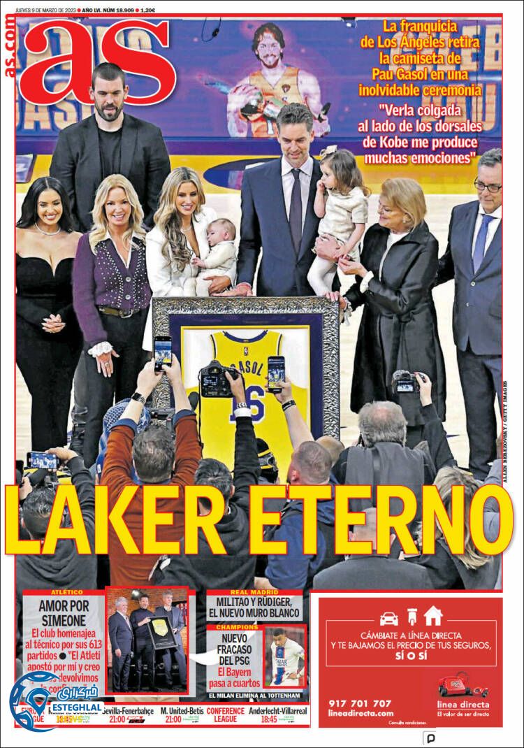 روزنامه ورزشی آ اس پنجشنبه 18 اسفند 1401 