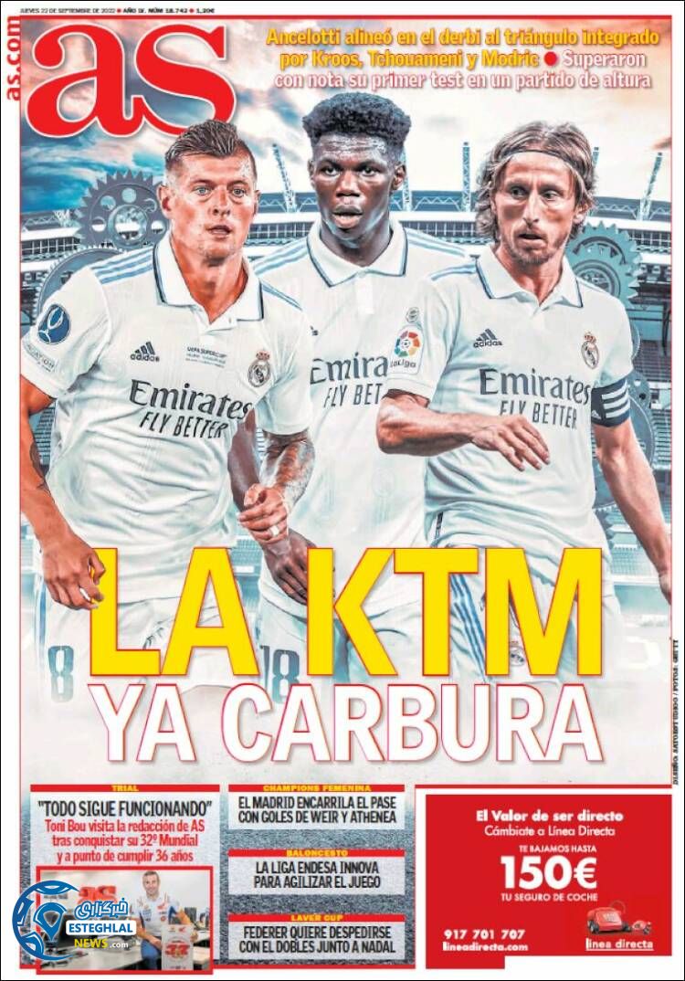 روزنامه ورزشی آ اس پنجشنبه 31 شهریور 1401