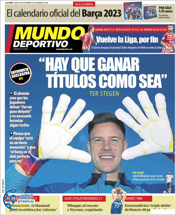 روزنامه ورزشی موندو دپورتیوو پنجشنبه 8 دی 1401 