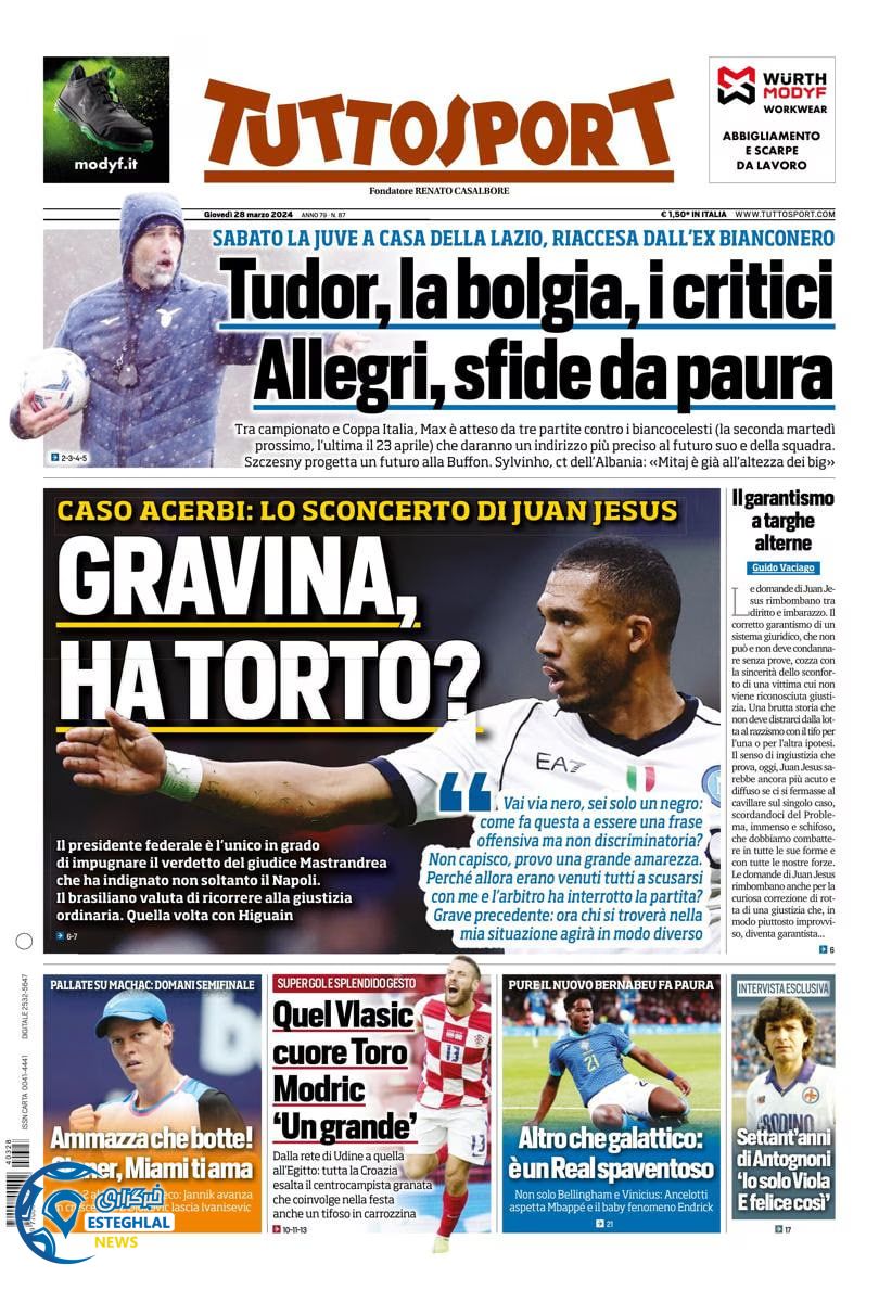 روزنامه ورزشی توتو اسپورت پنجشنبه 9 فروردین 1403 