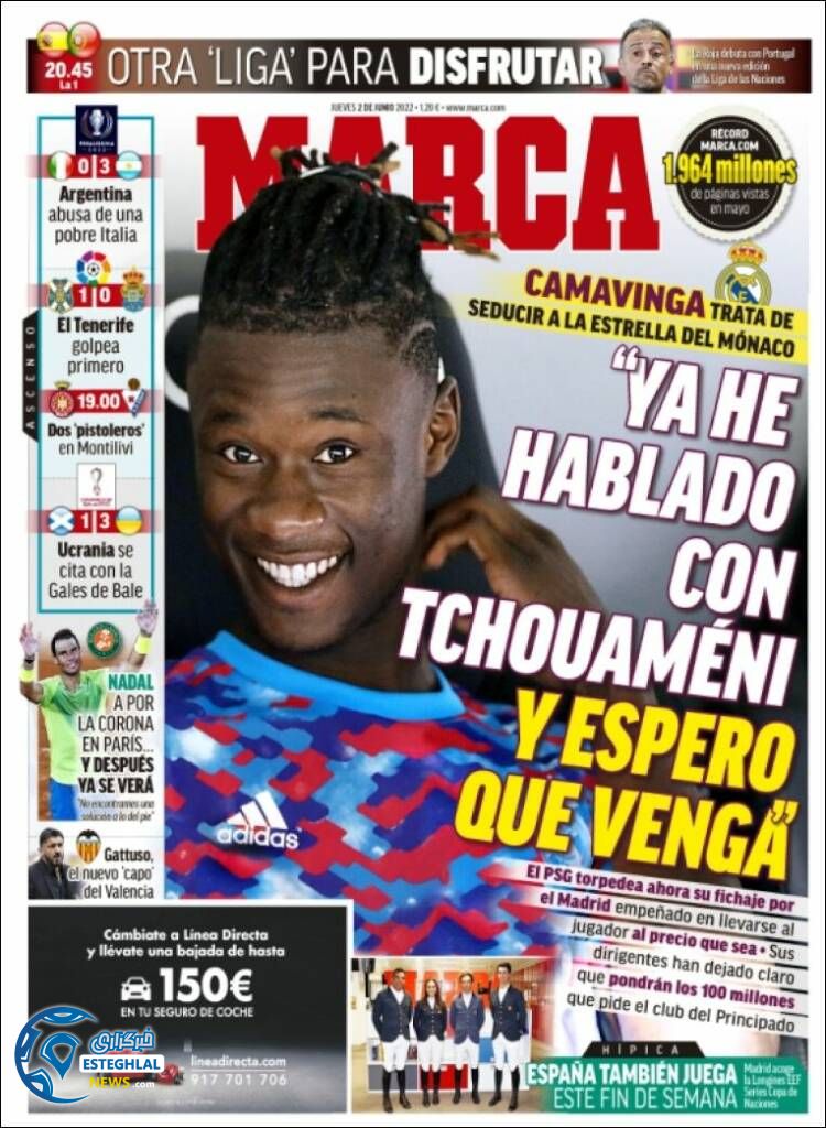 روزنامه ورزشی مارکا پنجشنبه 12 خرداد 1401