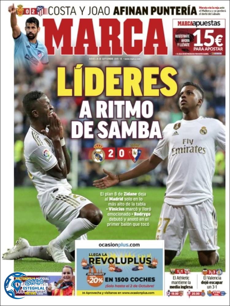 روزنامه ورزشی مارکا پنجشنبه 4 مهر 1398