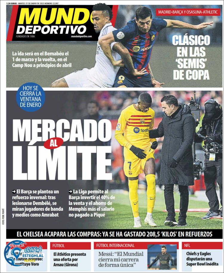 روزنامه ورزشی منودو دپورتیوو سه شنبه 11 بهمن 1401  