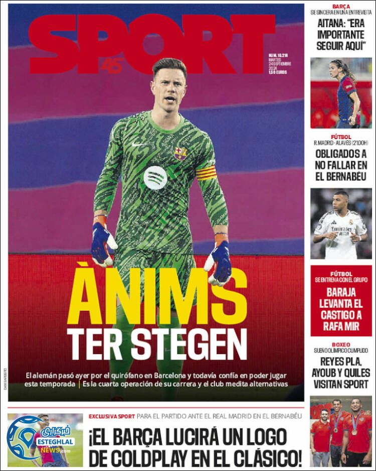 روزنامه  ورزشی  اسپورت سه شنبه 3 مهر 1403 