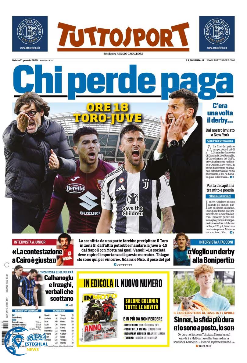 روزنامه ورزشی توتو اسپورت شنبه 22 دی 1403 