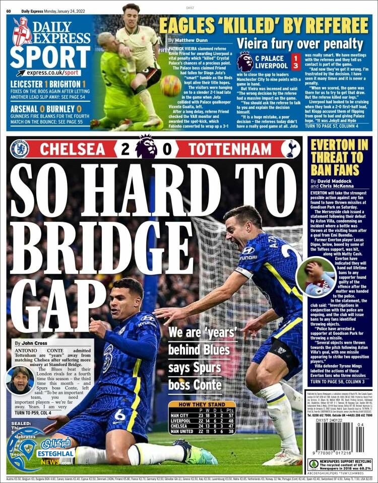 روزنامه ورزشی اکسپرس اسپورت دوشنبه 4 بهمن 1400