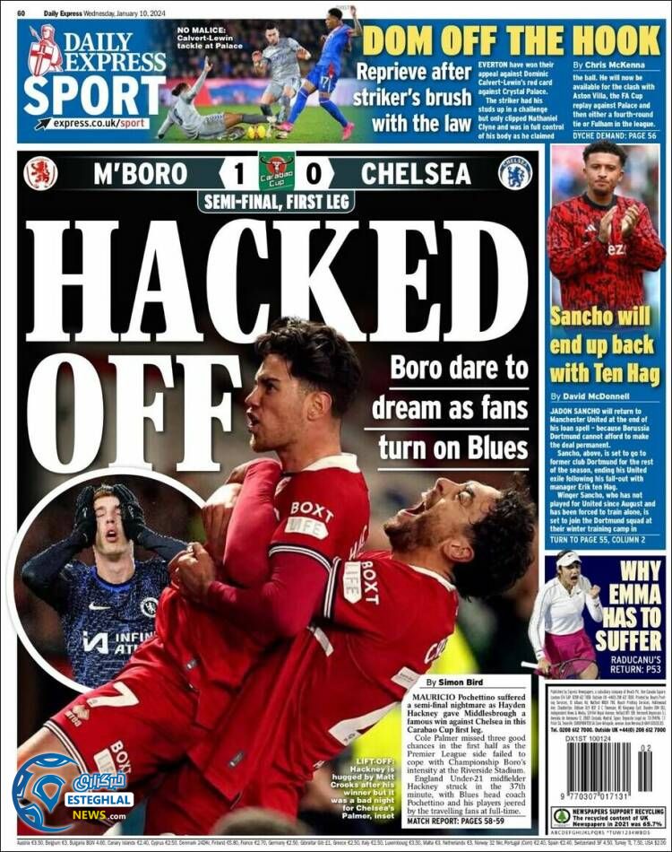 روزنامه ورزشی اکسپرس اسپورت چهارشنبه 20 دی 1402 