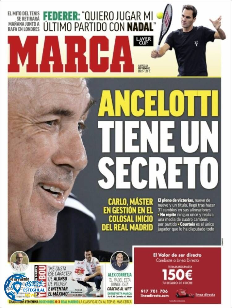 روزنامه ورزشی مارکا پنجشنبه 31 شهریور 1401