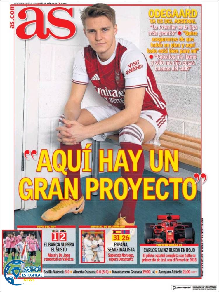 روزنامه ورزشی آاس پنجشنبه 9 بهمن 1399