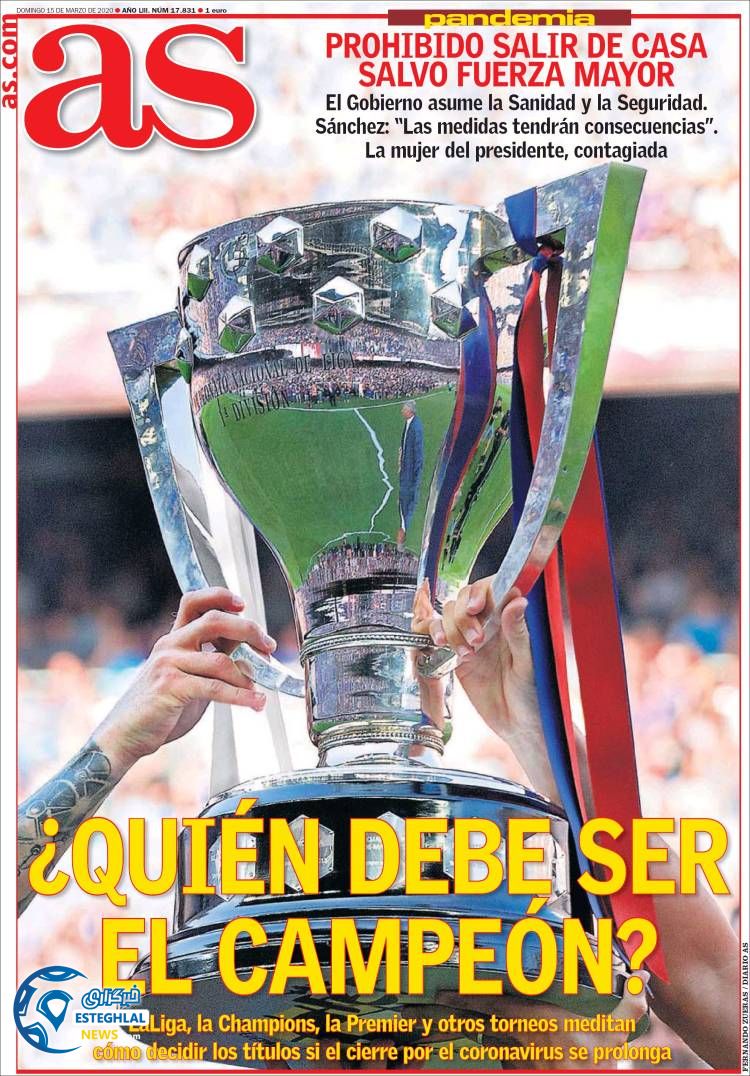 روزنامه ورزشی آاس یکشنبه 25 اسفند 1398