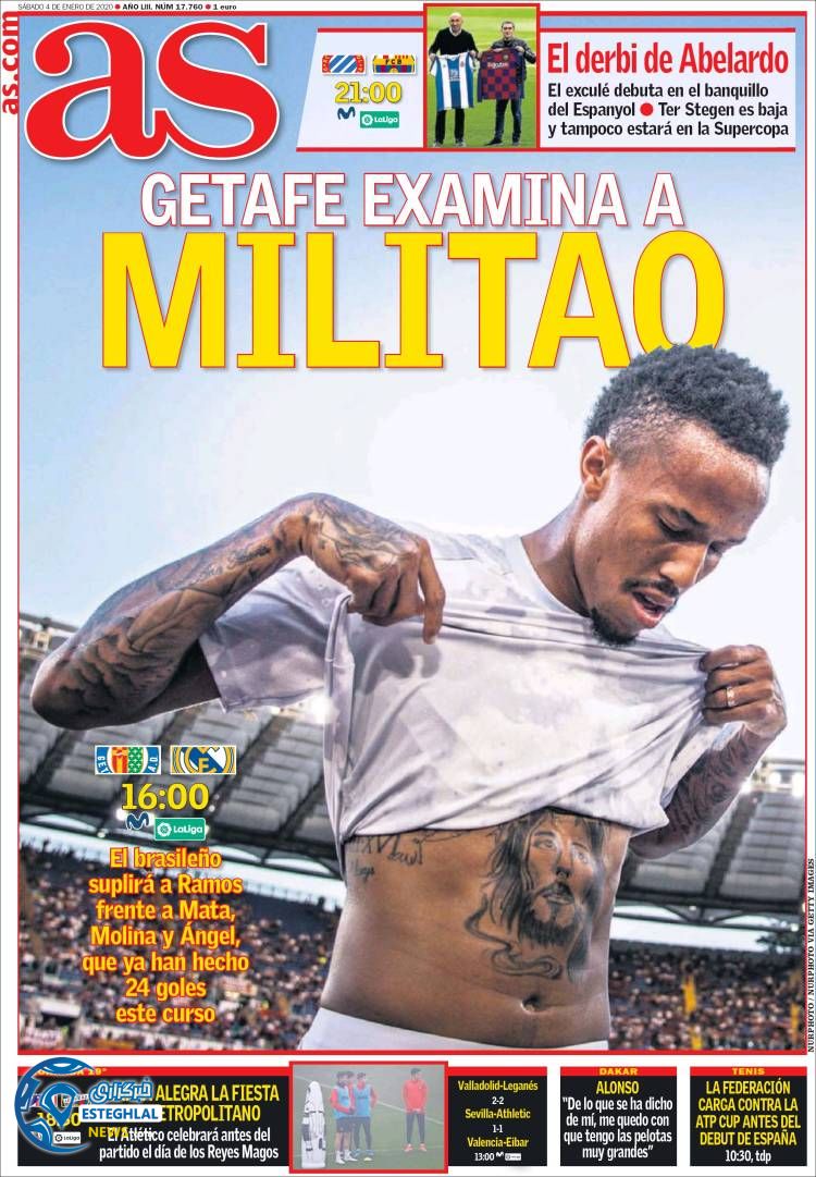 روزنامه ورزشی آاس شنبه 14 دی 1398