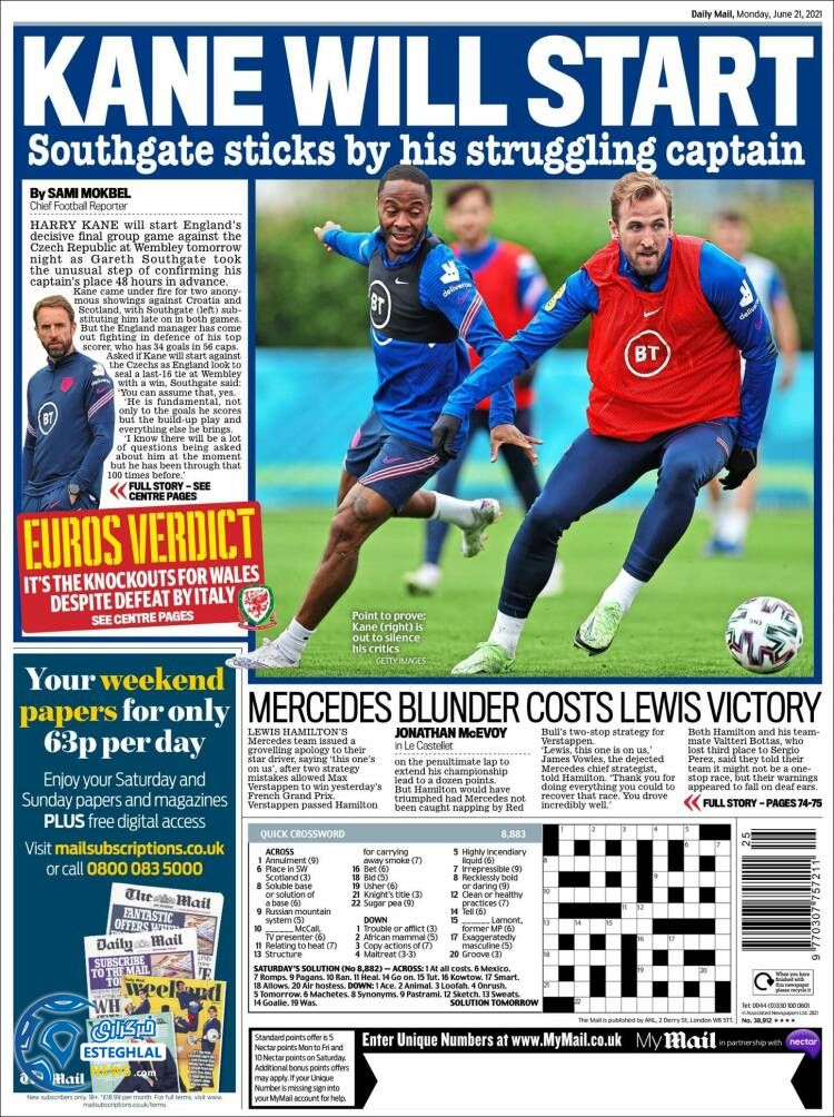 روزنامه ورزشی مایل اسپورت دوشنبه 31 خرداد 1400