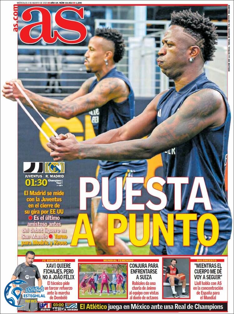 روزنامه ورزشی آ اس چهارشنبه 11 مرداد 1402  