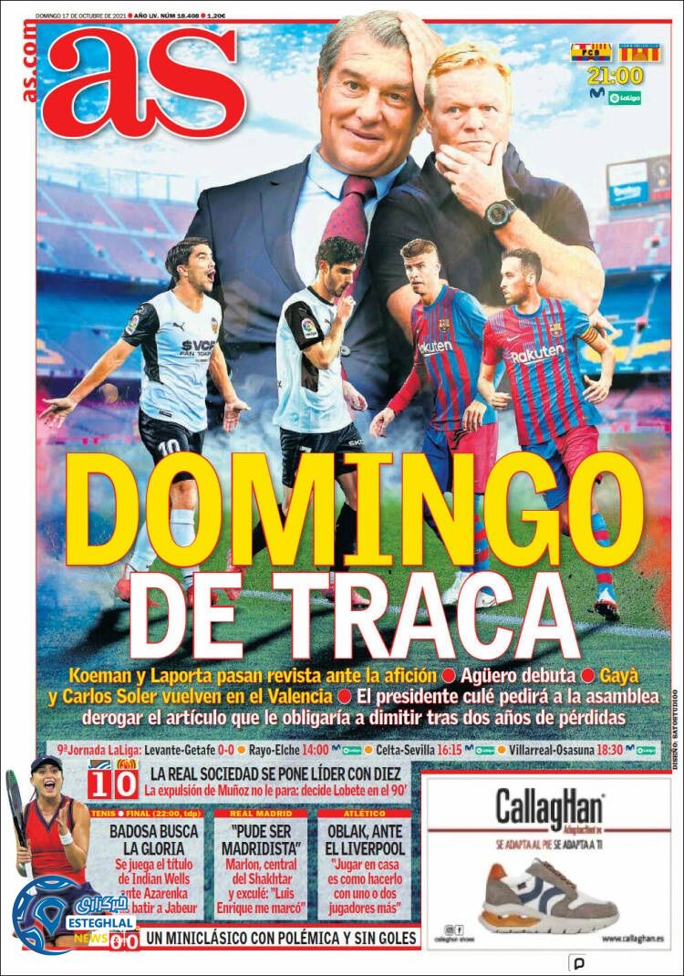 روزنامه ورزشی آ اس یکشنبه 25 مهر 1400