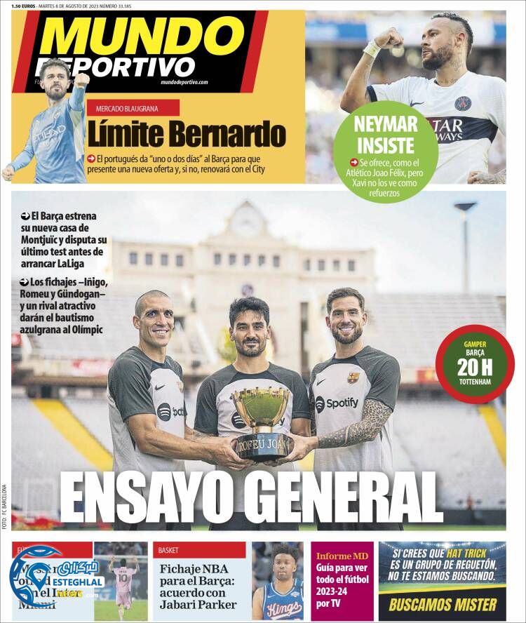 روزنامه ورزشی موندو دپورتیوو سه شنبه 17 مرداد 1402  