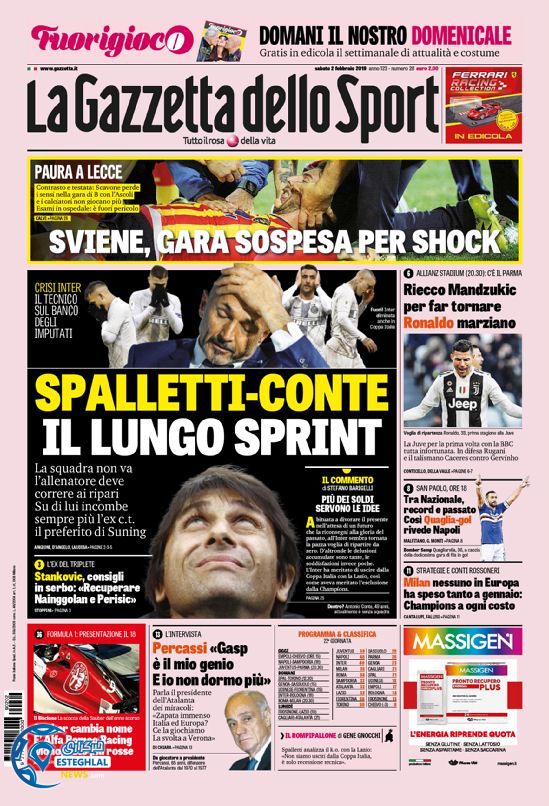 روزنامه ورزشی گاتزتا دلو اسپورت شنبه 13 بهمن 1397