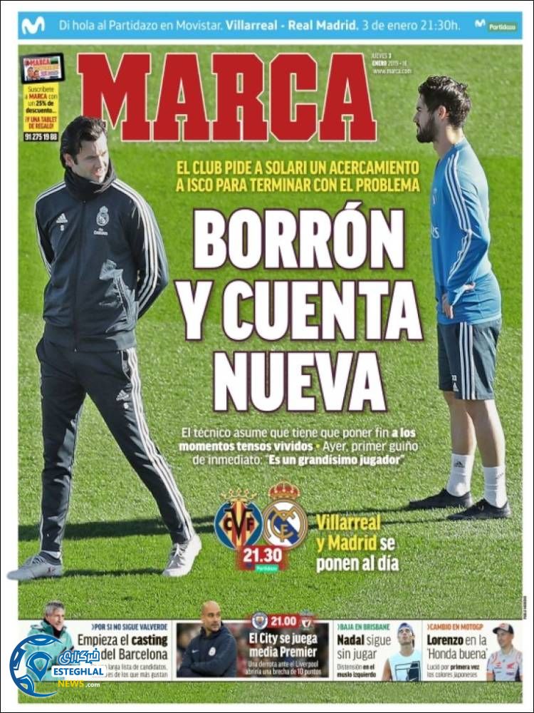 روزنامه ورزشی مارکا پنجشنبه 13 دی 1397