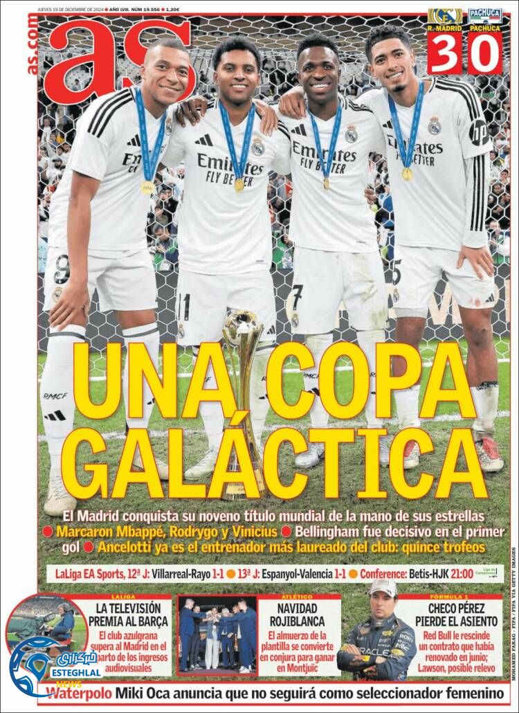 روزنامه ورزشی آ اس پنجشنبه 29 آذر 1403 