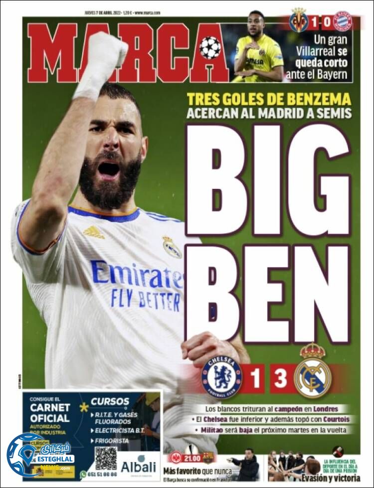 روزنامه ورزشی مارکا پنجشنبه 18 فروردین 1401