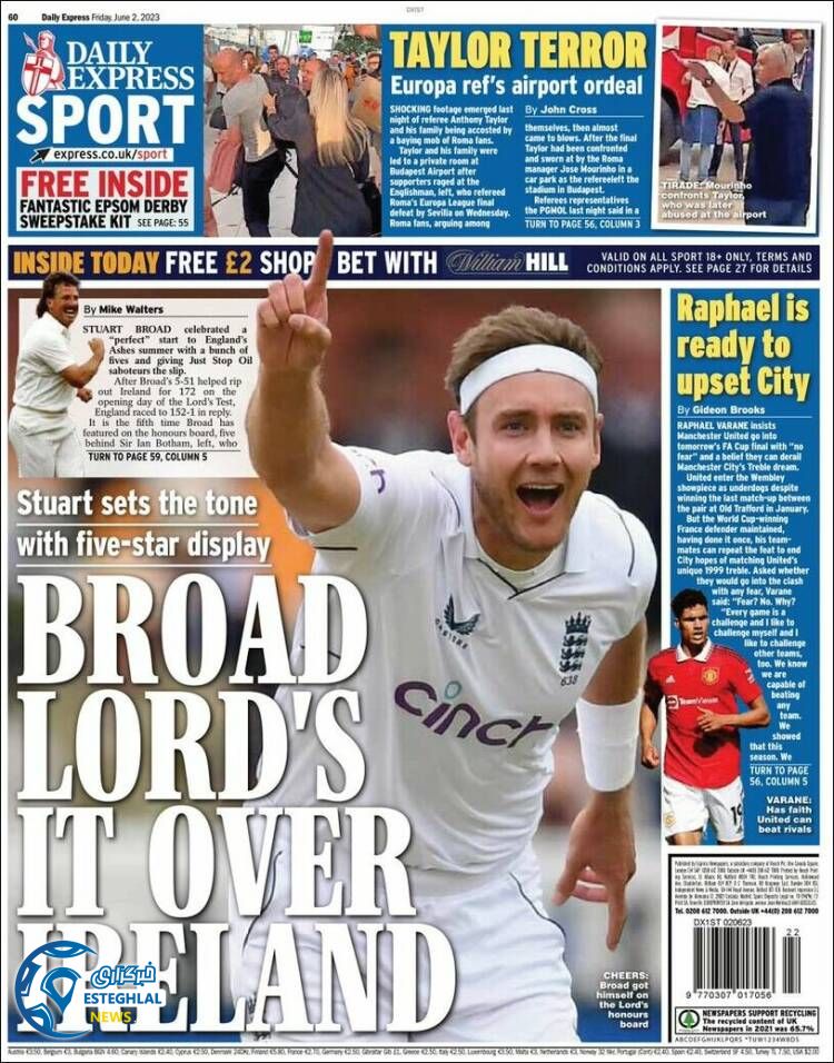 روزنامه ورزشی اکسپرس اسپورت جمعه 12 خرداد 1402 